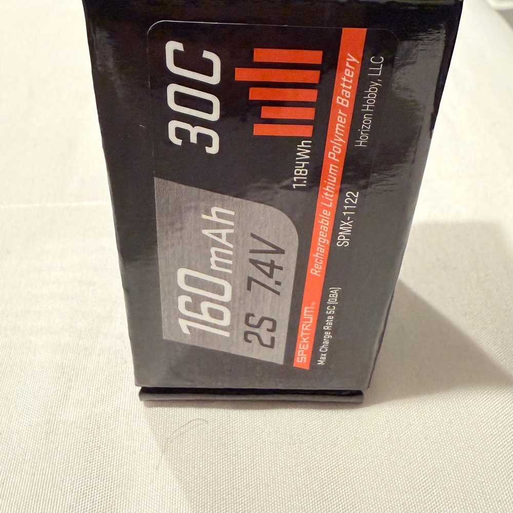 160mAh 2S 7.4V 30C LiPo Battery - Black